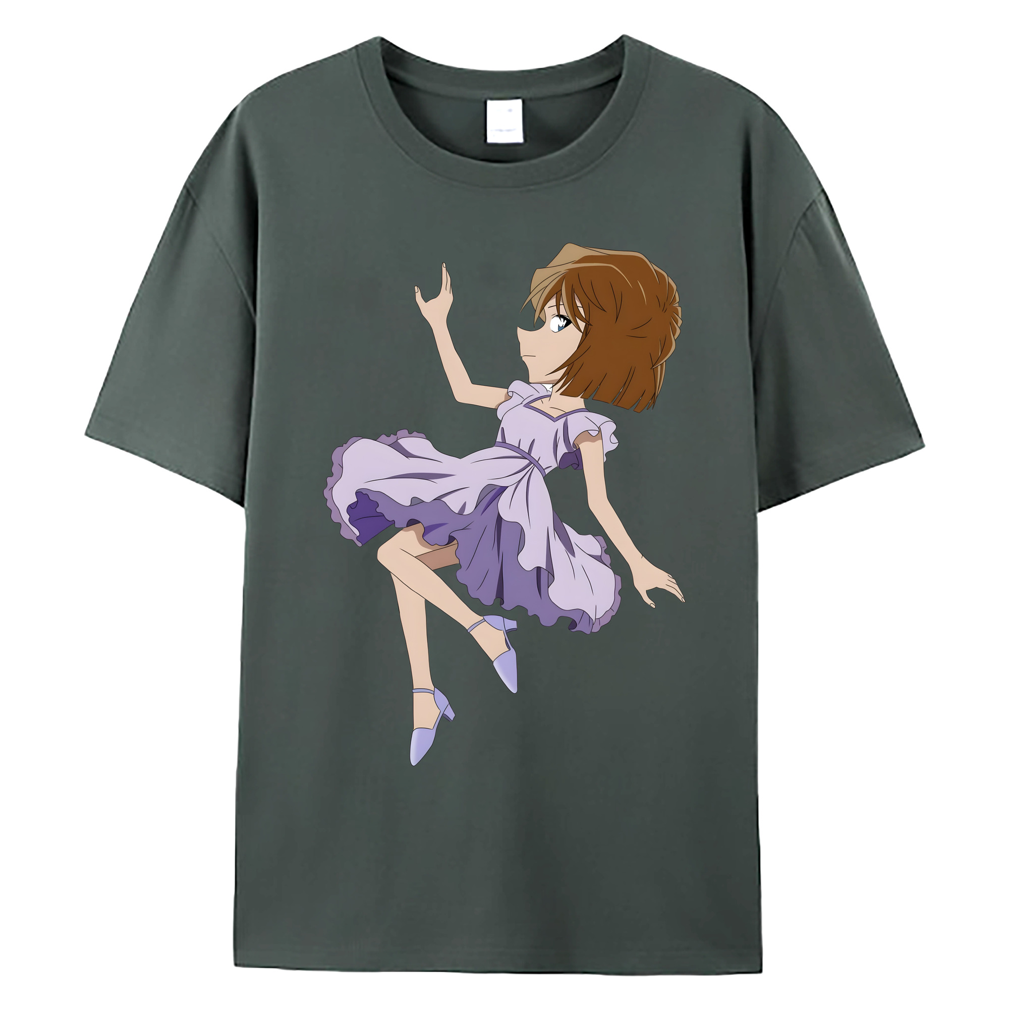 （画像用） 名探偵コナン 灰原 哀 はいばら あい Detective Conan Anita Hailey、Vi Graythorn Haibara Ai 綿100％ メンズ半袖Tシャツ｜肌触りやわらか＆通気性